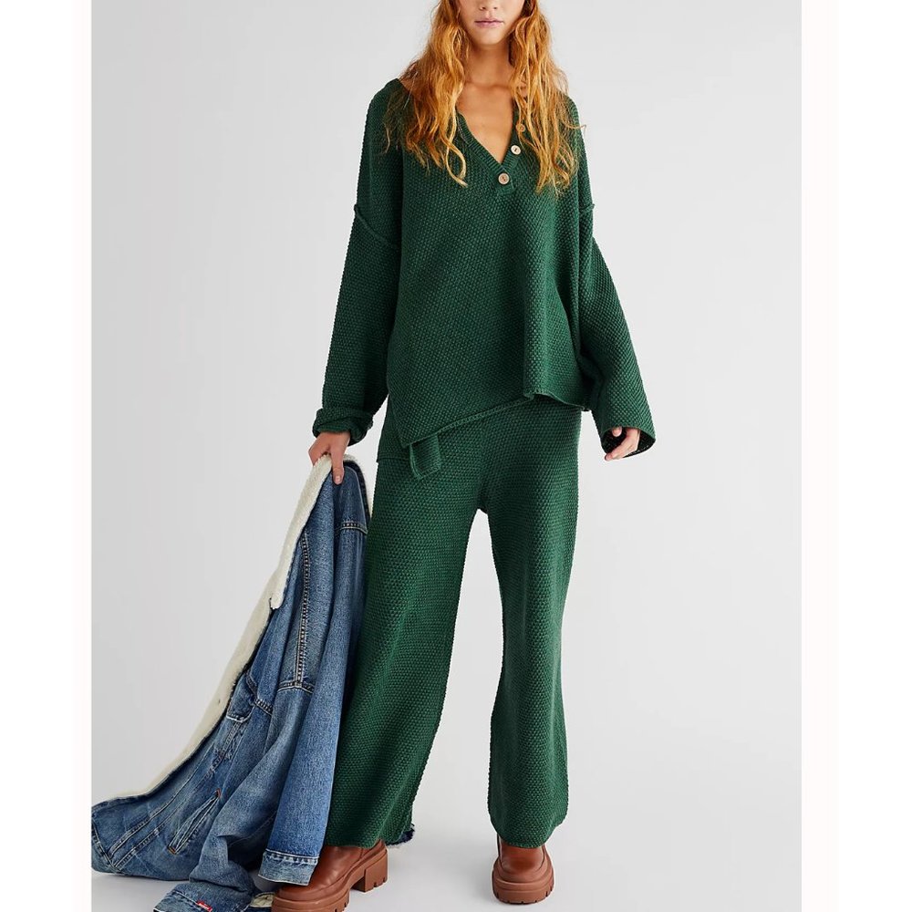 NWOT Free People Hailee Sweater Set - Green Meadow